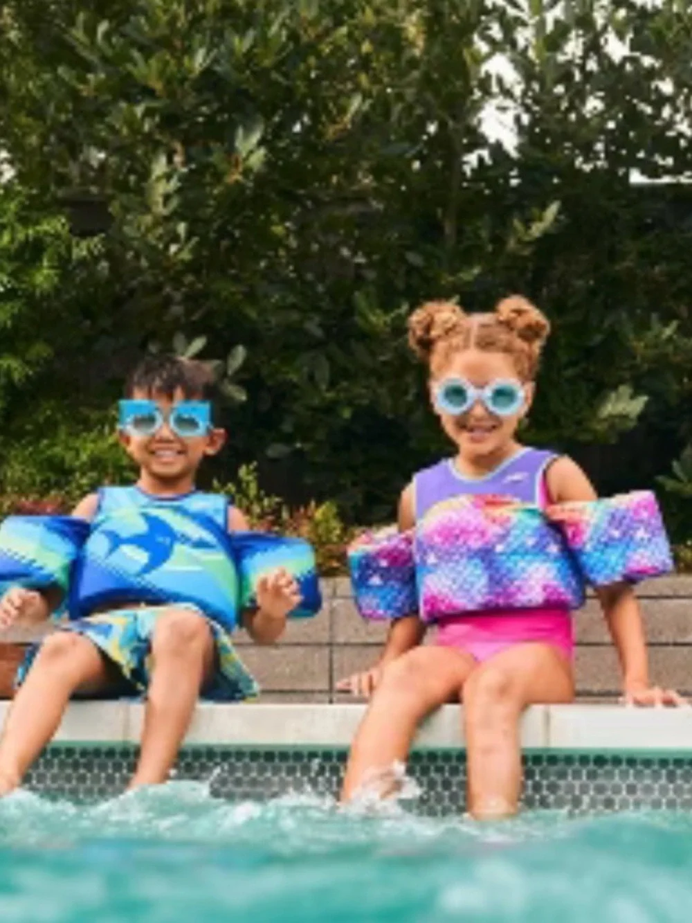 Speedo Kids Swim Vest - Teal & Royal Blue Shark Print